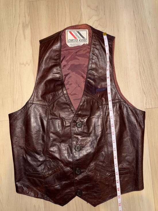 Chess King Other - Vintage Chess King Brown Genuine Leather Western Button-Down Vest Size S